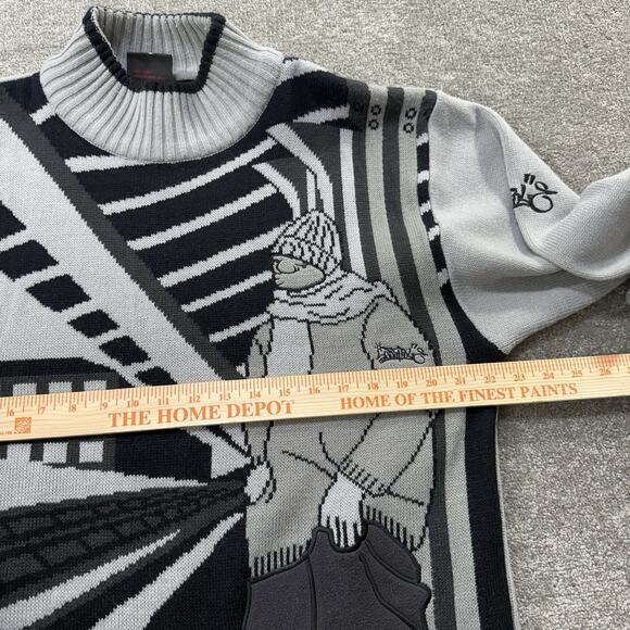 VTG Southpole Mens L Knit‎ Sweater Y2K Hip Hop Graphic Graffiti Streetwear Korea - Picture 9 of 11